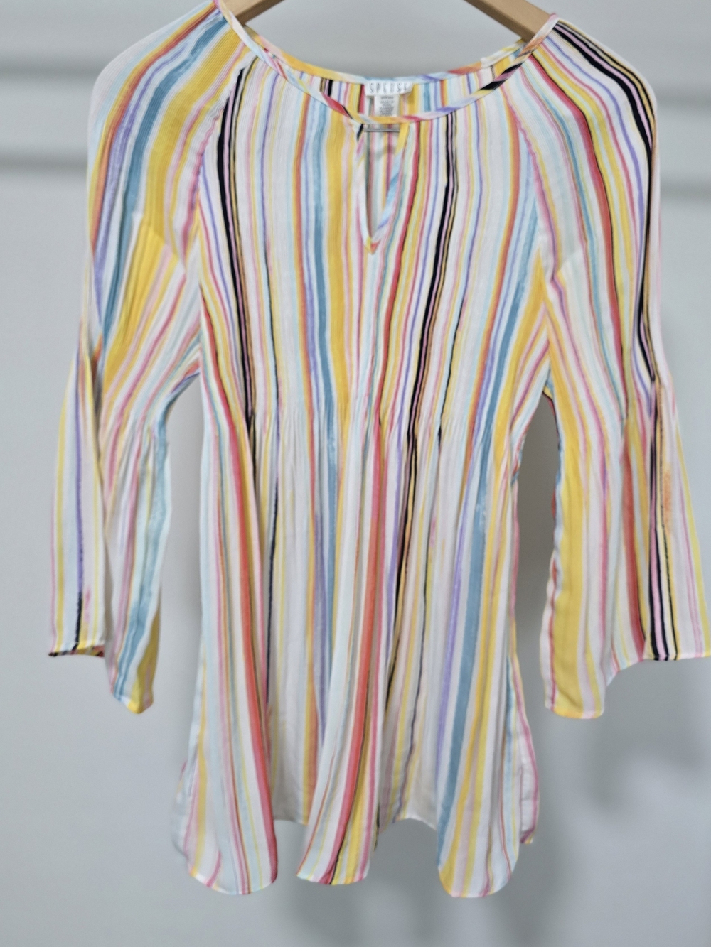 Spense Multicolor Striped Tunic – Yellow, Pink, Blue